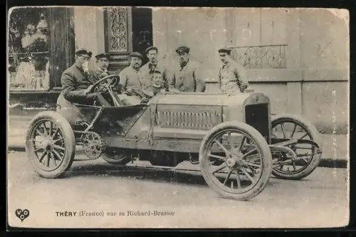 AK Autorennfahrer Théry in seinem Rennwagen vom Typ Richard-Brasier