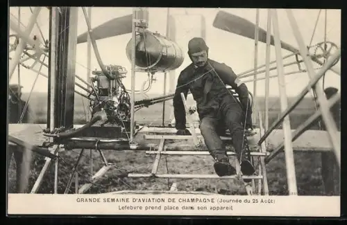 AK Lefebvre prend place dans son appareil, Flugzeug