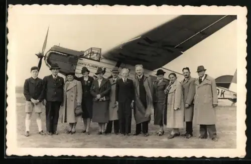 Foto-AK Flugzeug des Hansa Flugdienst