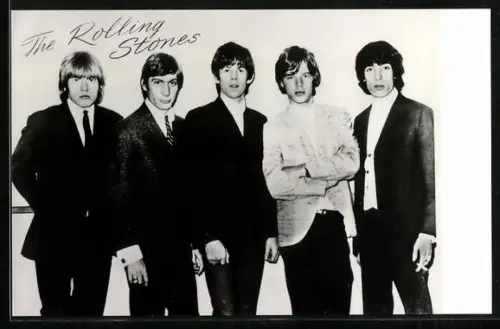 AK Musiker der Band The Rolling Stones in Anzügen