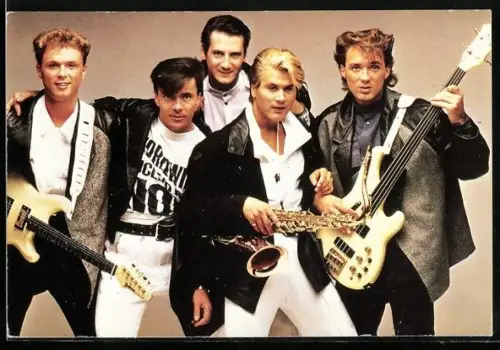 AK Musiker der Band Spandau Ballet mit Instrumenten
