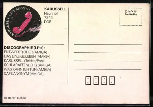 AK Musiker der Band Karussell in bunter Kleidung