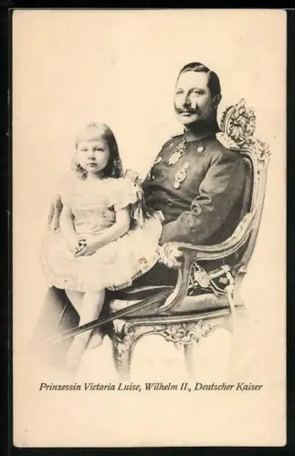 AK Kaiser Wilhelm II. mit Prinzessin Viktoria Luise