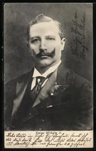 AK Kaiser Wilhelm II. im Anzug im Porträt