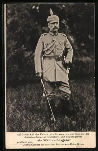 AK Kaiser Wilhelm II. in Uniform im Feld