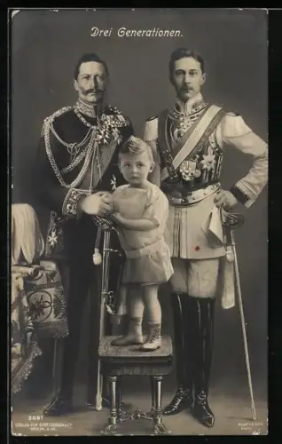 AK 3 Generationen des Kronprinzen Wilhelm von Preussen