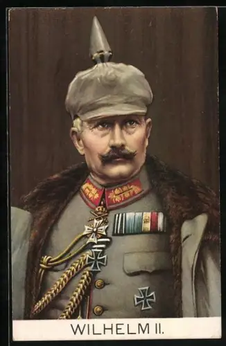 Künstler-AK Kaiser Wilhelm II. in Uniform mit Orden