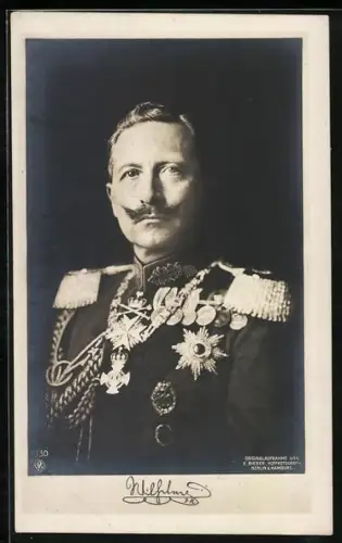 AK Portrait von Kaiser Wilhelm II. in Uniform mit Abzeichen