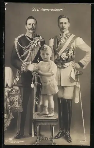 AK 3 Generationen des Kronprinzen Wilhelm von Preussen