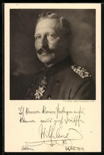AK Brustbild des Kaisers Wilhelm II. in Uniform