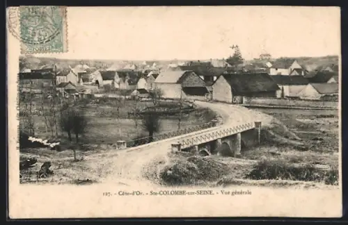 AK Sainte-Colombe-sur-Seine, Vue générale
