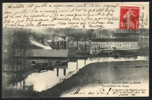 AK Ste-Colombe-sur-Seine /Côte-d`Or, Vue générale des Forges