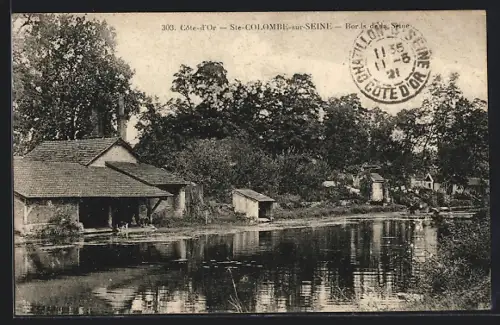 AK Ste-Colombe-sur-Seine, Bords de la Seine