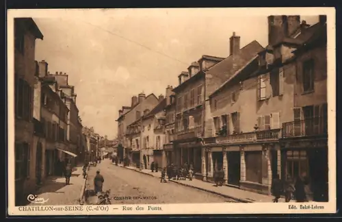 AK Chatillon-sur-Seine /Côte-d`Or, Rue des Ponts, Strassenpartie