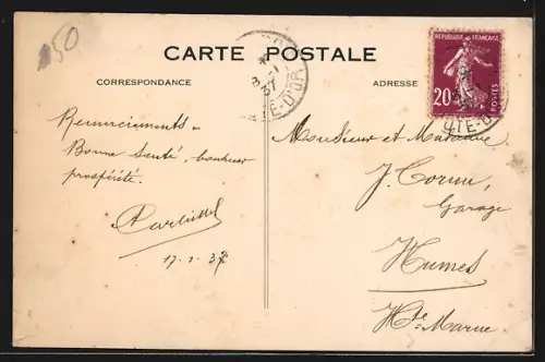 AK Chamesson-sur-Seine, Flusspartie
