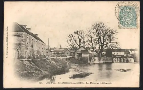 AK Chamesson-sur-Seine, Les Usines et le Déversoir