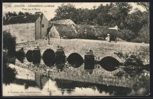 AK Chamesson-Sur-Seine, Pont sur la Seine
