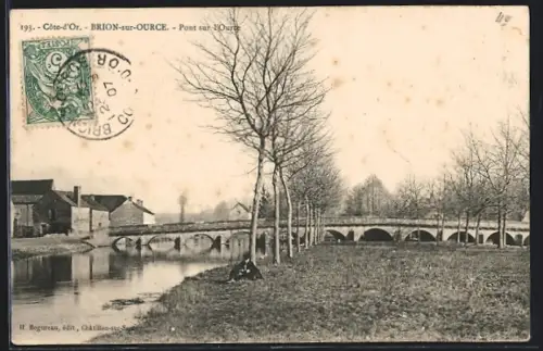 AK Brion-sur-Ource, Vue sur le Pont sur l`Ource