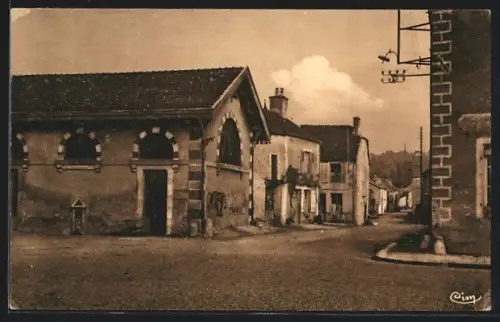 AK Belan-sur-Ource, la Fontaine et Rue du Moulin