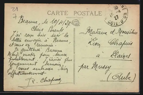 AK Beaune, Promenade des Buttes avec calèche et arbres majestueux