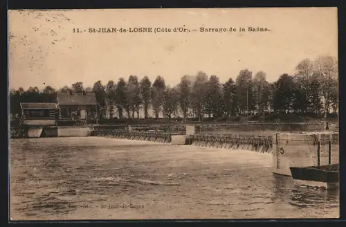 AK St-Jean-de-Losne /Côte-d`Or, Barrage de la Saône