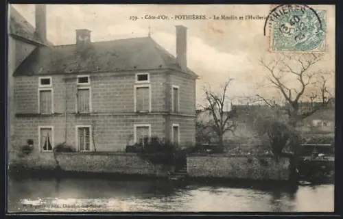 AK Pothieres, Le Moulin et l`Huilerie, Flusspartie im ort