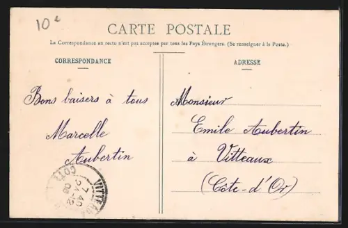 AK Pothieres, Le Moulin et l`Huilerie, Flusspartie im ort