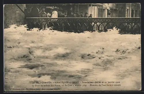 AK Chatillon-s-Seine, Inondations 1910, La Pont de la rue des Ponts