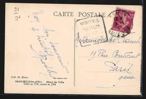 AK Saulieu /C.-d`Or, Hotel de Ville