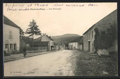 AK Potn-de-Pany, Rue Principale, Strassenpartie
