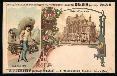 Lithographie Paris, Saint-Eustache, Fort de la Halle