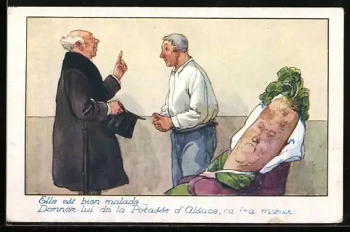 AK Elle est bien malade..., Rettichdame beim Arzt