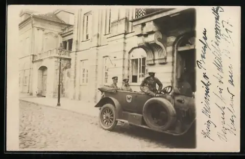 Foto-AK Prinz Heinrich von Preussen beim Besuch der Militärverwaltung Kurland am 13.6.1917