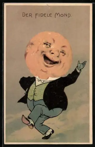 Lithographie Mond-Mann beim Tanzen, Un beau lever de lune, Planet, Metamorphose