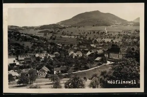 AK Wölflinswil, Teilansicht mit Bergen