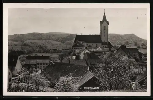 AK Herznach, Teilansicht mit Kirche