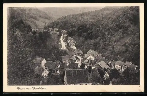 AK Densbüren, Strassenpartie mit Kirche