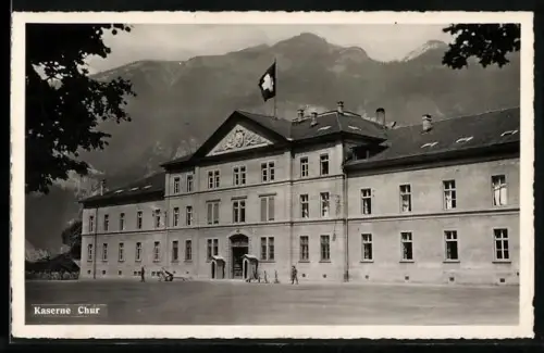 AK Chur, Kaserne mit Strassenpartie