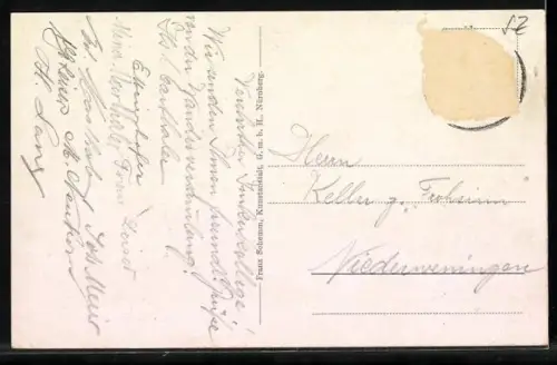 AK Einsiedeln, Hotel zum roten Ochsen, Teilansicht mit Kloster