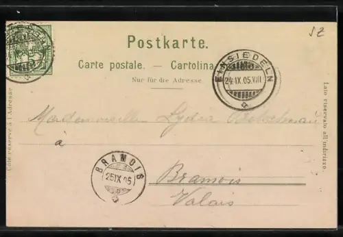 AK Einsiedeln, Stiftskirche im Mistelblatt