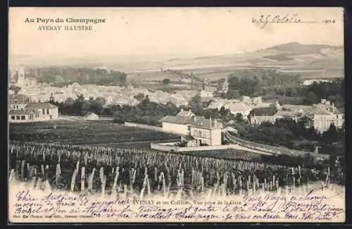 AK Avenay, vue prise de la Gare