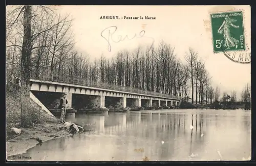 AK Arrigny, Pont sur la Marne