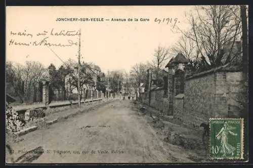 AK Jonchery-sur-Vesle, Avenue de la Gare