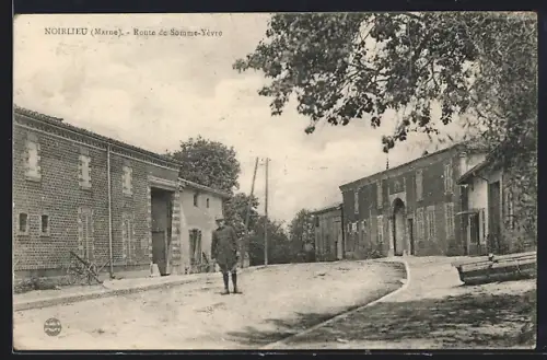 AK Noirlieu /Marne, Route de Somme-Yevre