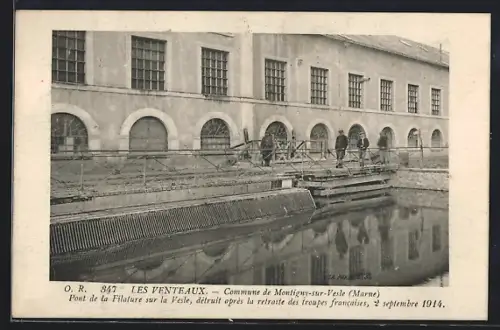 AK Les Venteaux /Montigny-sur-Vesle, Pont de Filatur sur la Vesle