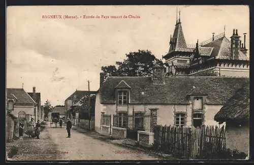 AK Bagneux /Marne, Entrée du Pays venant de Clesles