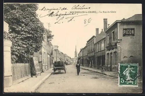 AK Mourmelon-le-Grand, la Rue du Genie et Amer Picon