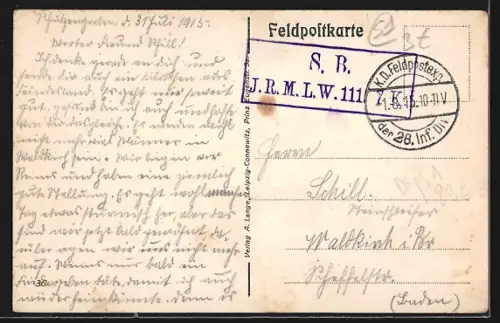 AK St. Marie-à-Py, la ville entièrement détruite par les bombardements, soldats