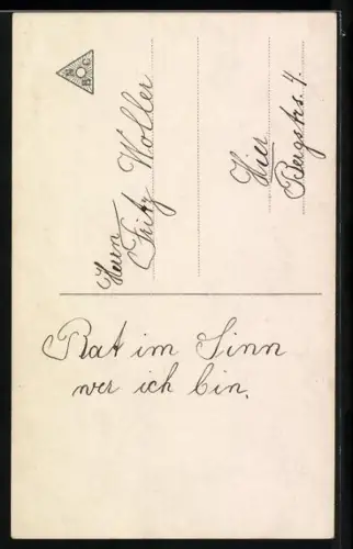 Foto-AK L.J. & F.F. Nr. 3789/5: Fräulein an Bank bei Mondschein