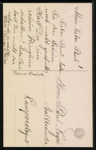 Foto-AK L.J. & F.F. Nr. 2538/5: Fräulein im Kleid mit Blumen